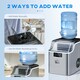 image 4 of HOMCOM 20kgDay Ice Maker Machine Countertop, Stainless Steel Portable Ice Cube Maker, 2 Ways to Add Water, 24 Pcs Ready in 14 Mins, Adjustable Ice Size, Self-Cleaning with Scoop & Basket, 3.2L,Silver
