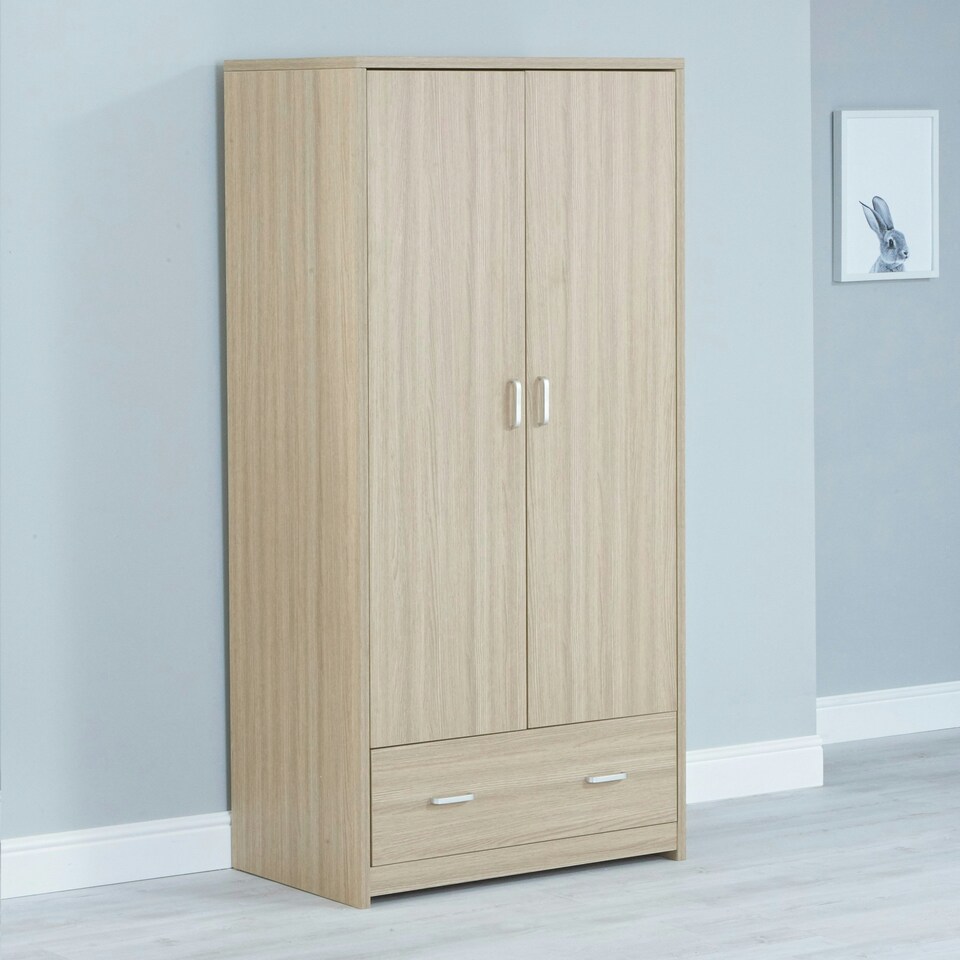 image 1 of Babymore Luno 3 Piece Room Set with Drawer - Oak
