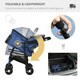 image 3 of PawHut Pet Stroller Dog Pram Pushchair Cat Travel Carriage Universal Wheels Blue