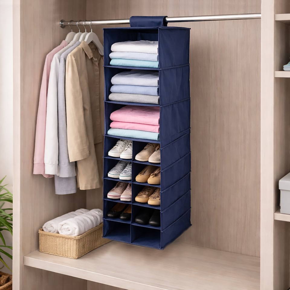 image 1 of Homemate Shoe & Sweater Hanging Wardrobe Organiser