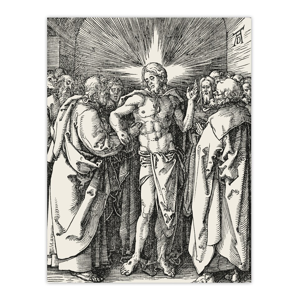 image 1 of Doubting Thomas Bible Scene Albrecht Durer Huge Wall Art Print 18X24 In