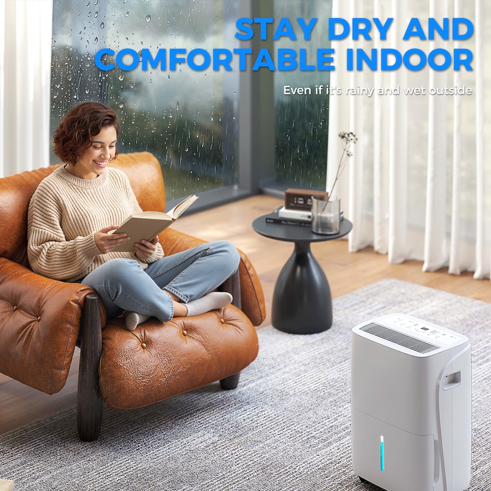 image 1 of HOMCOM 30LDay Dehumidifier with Auto-Clean Filter, Continuous Drainage, 4L Water Tank, 24H Timer, Digital Humidity Display, Dehumidifier for Home Damp, Bedroom, Condensation, Mould, Laundry Drying