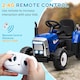 image 4 of HOMCOM Ride On Tractor with Detachable Trailer, Remote Control, Music, Blue
