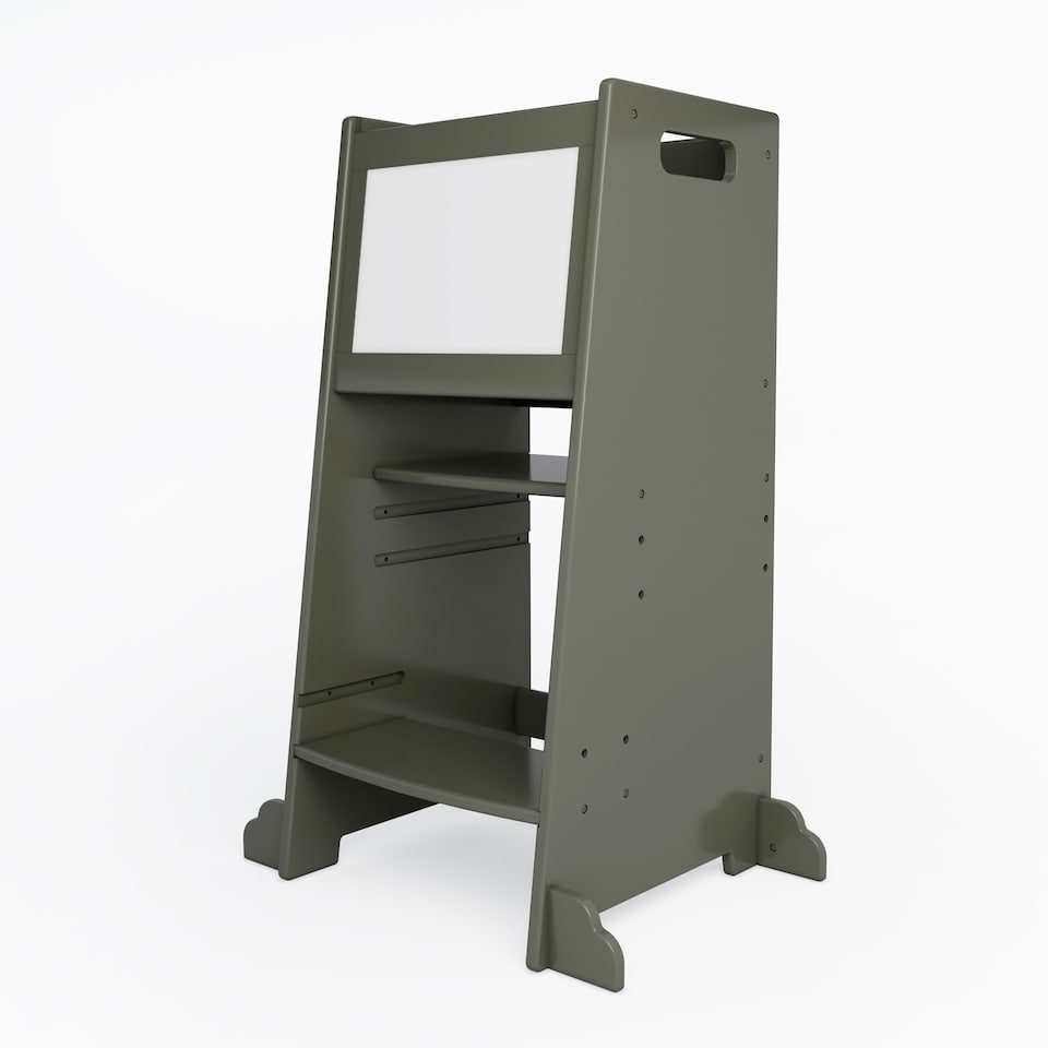 image 1 of Allis Baby Toddler Learning Tower with Adjustable Height and Blackboard - Sage Green | Green | Sage | One Size | 1