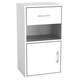 image 1 of 1-Drawer 1-Door Wooden Bedside Table White | Unit Colour: White