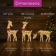 image 7 of Neo Set of 3 LED Lighted Reindeer Christmas Decorations Indoor Outdoor Holiday Yard Décor 210 Dual LED Lights Timer Weather Resistant Frame Festive Red Bows & Greenery
