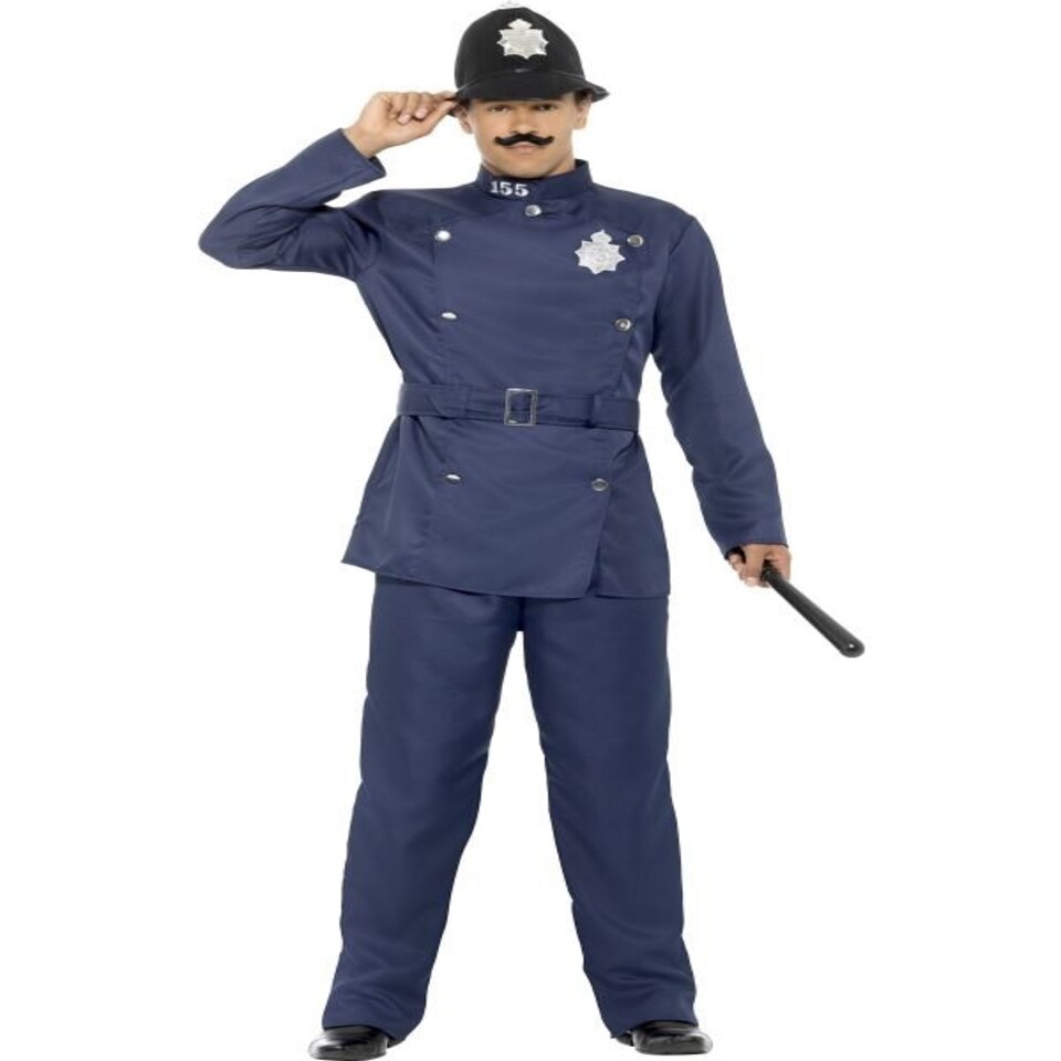 London Bobby Costume - Blue - with - Trousers - Jacket - Belt & Hat - 45626M M