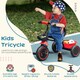 image 3 of AIYAPLAY Kids Trike for 2 to 5 Years with Adjustable Seat, Baskets, Red