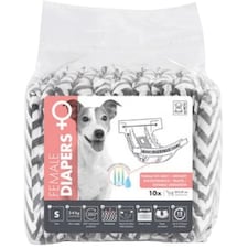M-Pets Dog Diapers (Pack of 10) | White | White/Black | 1