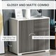 image 4 of HOMCOM Side Cabinet with 2 Door and 2 Drawer for Home Office, Grey Black
