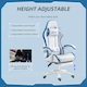 image 3 of Vinsetto Racing Style Gaming Chair with Reclining Function Footrest, Blue