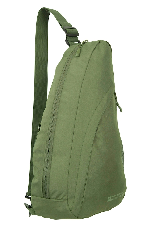 image 1 of Mountain Warehouse Unisex Classic Sling Bag Breathable Lightweight Shoulder Sack | Green | Khaki
