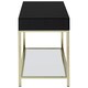 image 3 of Interiors by Premier Glamorous Gold Finish Console Table, Decorative Table For Livingrooms, Stylish Room Table With Glass Shelf Black