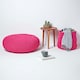 image 6 of Homescapes Hot Pink Large Round Cotton Knitted Pouffe Footstool
