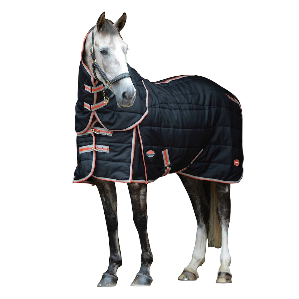 image 1 of Weatherbeeta Comfitec Channel Quilt Therapy Tec Detach-a-neck Medium Rug - Black/Silver/Red - 5ft 6