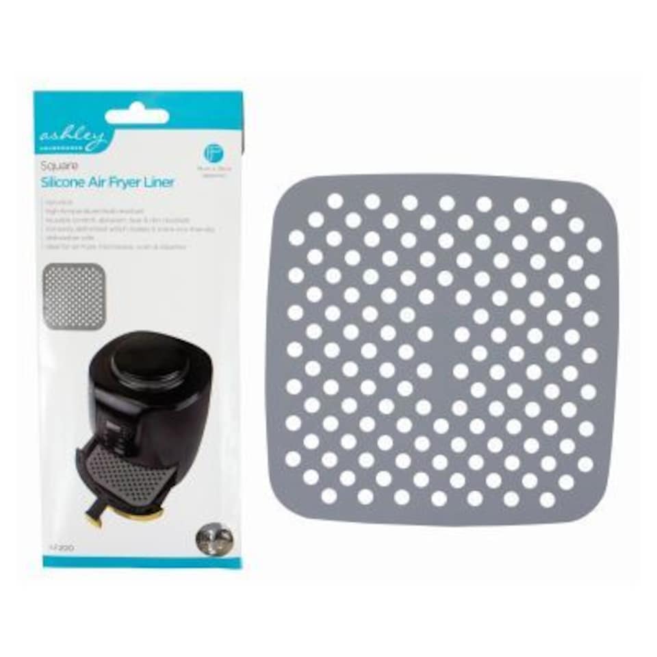 Ashley Square Silicone Reusable Air Fryer Liner - 19cm - Grey