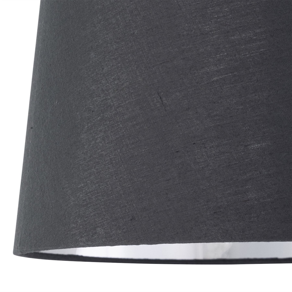 image 1 of Set of 2 Light Oak Table Lamp or Bedside Lights with Grey Silver Shade | Brown | Grey | Large | 2