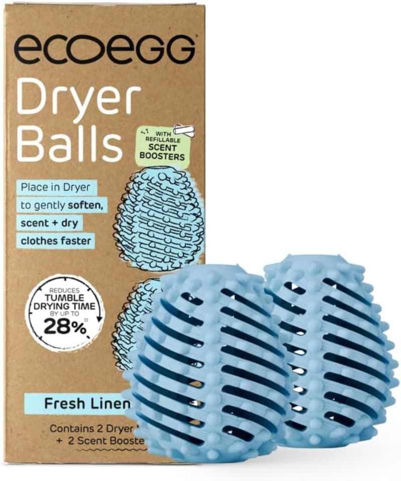 image 1 of Ecoegg Dryer Balls | Fresh Linen | Reduces Drying Time | Tumble Dryer Balls Replacement | Freshens and Softens Clothes | Hypoallergenic | 2 Eggs | Scent Boosters