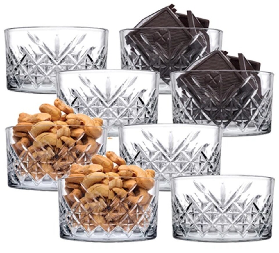 image 1 of 250ml Glass Mini Dessert Snacks Nuts Ice Cream Serving Bowls Party Dishes | Clear | Clear | 8 Bowl Set | 8