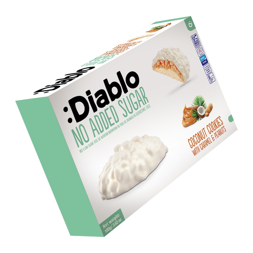 image 1 of Diablo No Added Sugar Caramel and Peanut Coconut Cookies 100g