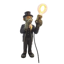 Straits Monkey Light Bulb Holder Lamp Black | Gold