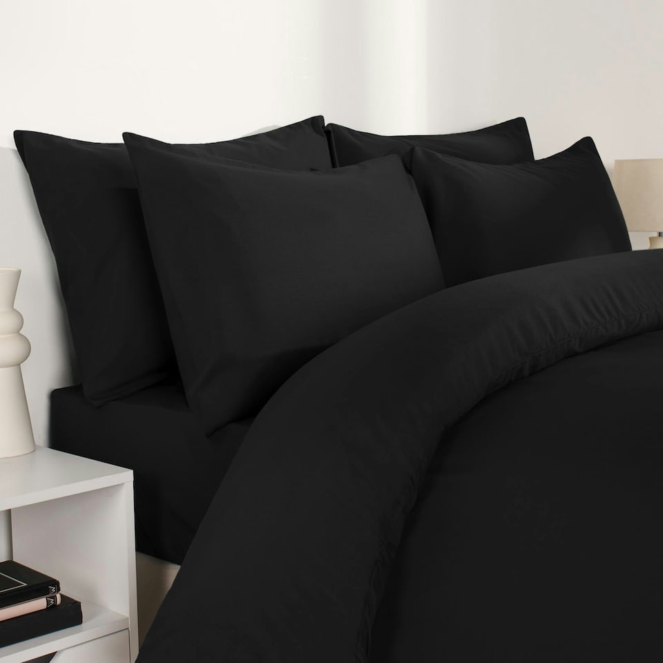 image 1 of OHS 2 x Hotel Luxury Quality Bedroom Housewife Pillowcases, 50x75cm - Black