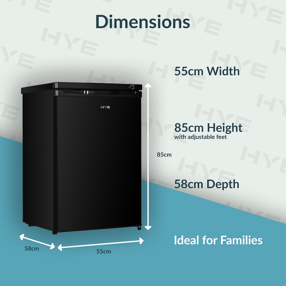 image 1 of HYE Under Counter Freezer 91 Litre 55cm Freestanding - Black - RF01UCFR91B01