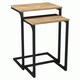image 1 of 2 pc C-Shaped Nesting Side Tables Brown | Unit Colour: Oak