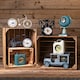 image 5 of Hometime Mantel Clock Bicycle Grey | Blue