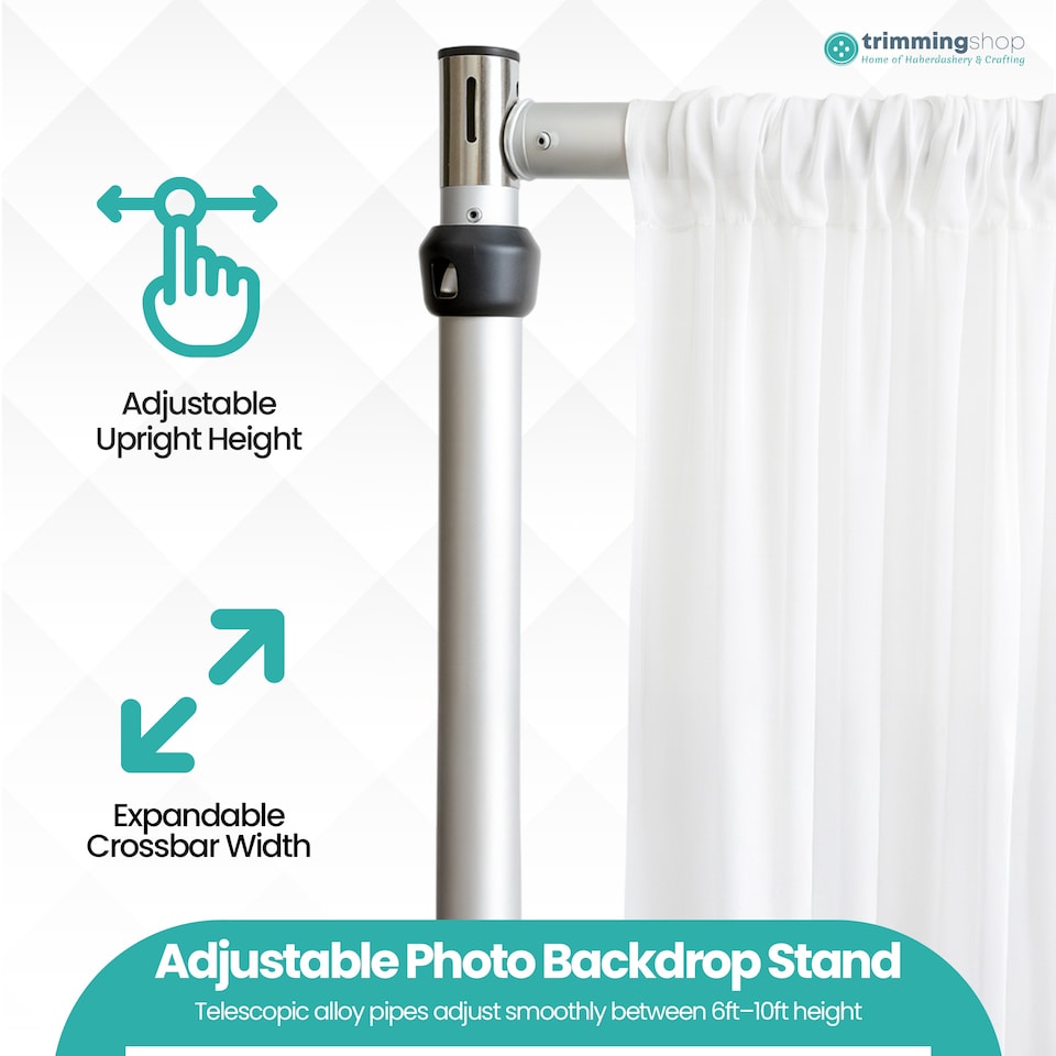 image 1 of Portable Pipe & Drape Frame, Backdrop Stand Set for Weddings - 3m x 9m