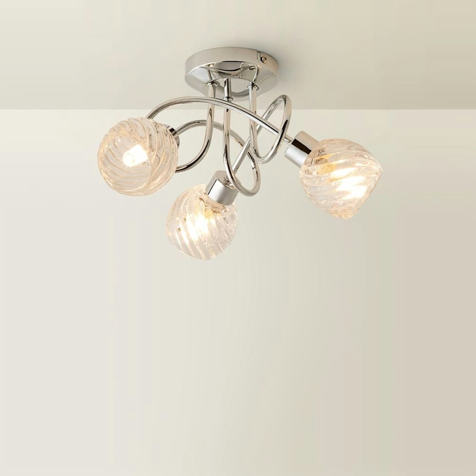 image 1 of ValueLights Reyka 3 Way Silver Ceiling Light | Silver