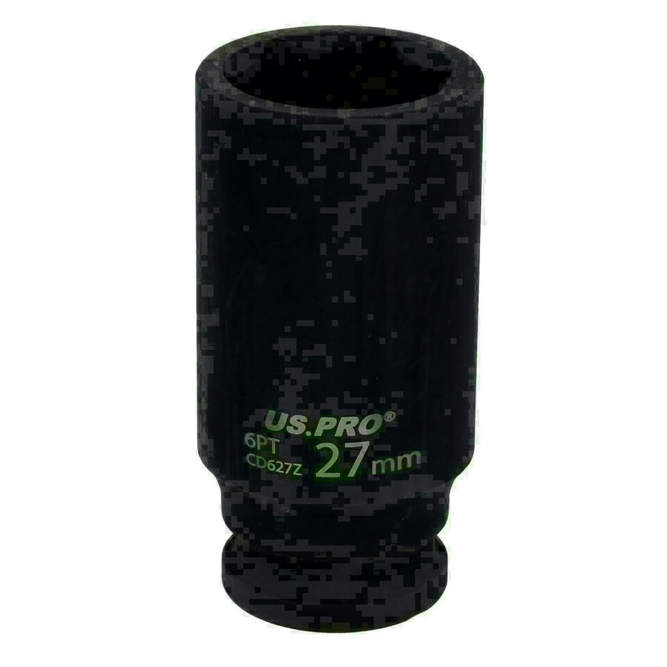 image 1 of 27mm 1/2" Drive Double Deep Metric Impact Socket Single Hex 6 Sided U S Pro