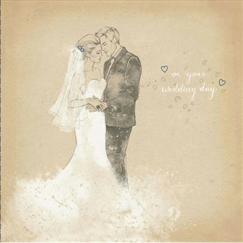 image 1 of Artistic Wedding Day Congratulations Card Watermark Range
