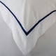 image 3 of Hampstead 100% Cotton Duvet Cover Set – 200 Thread Count with Inserted Ribbon & Oxford Pillowcases Blue | White | Super King