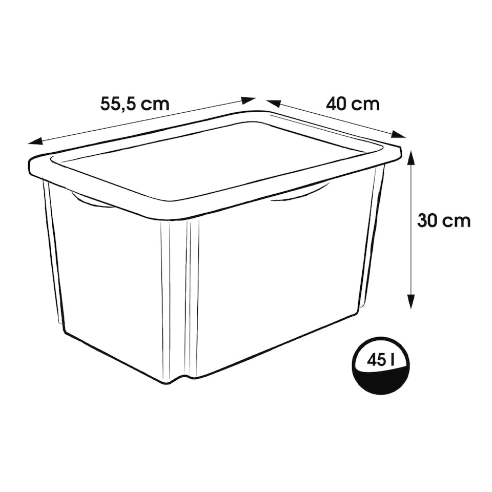 image 1 of Keeeper Peppa Pig Turn Around Stackable Box with Lid 45 Litre Natural Transparent