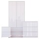 image 7 of Vida Designs Glinton 3 Piece FSC Certified Bedroom Set (2 Drawer Bedside Chest, 3 Drawer Chest, 2 Door 2 Drawer Wardrobe), White White | White
