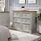 image 1 of Premium Corona 3+3 Drawer Wide Chest of Drawers - Classic Mexican Pine Bedroom Storage Cabinet | Grey | Grey | 1