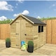 image 1 of 8 x 6 Pressure Treated Tongue And Groove Single Door Apex Shed - 2 Windows + Low Eaves (8' x 6') / (8ft x 6ft) (8x6)