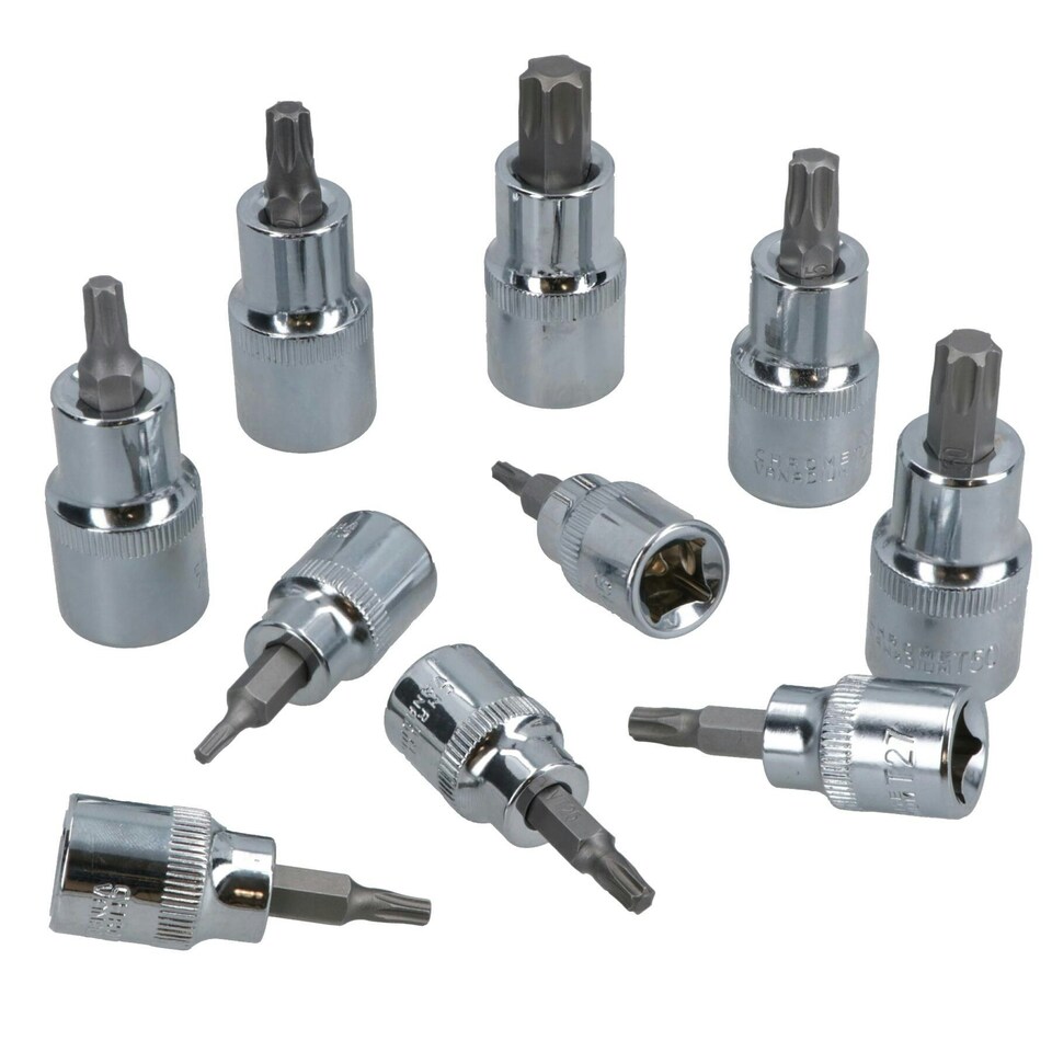 image 1 of Male Female Torx Star E Sockets 1/4" 3/8" 1/2" Drive E4 - E20 T8 - T55 29pc