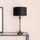 image 2 of ValueLights Maggie Black Candlestick Table Lamp Black Velvet Gold Shade | Black