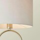 image 2 of ValueLights Antonia Grey Fabric Drum Lamp Shade Brushed Chrome Oval Table Lamp Silver