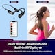 image 3 of Bone Conduction Bluetooth Wireless Headphones Open Ear Sports Earphones with Mic, Hands- Free Calls, Built-in 16GB MP3 Player - August EP400B | Black