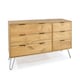 image 5 of Augusta Pine 3+3 Drawer Wide Chest of Drawers - Industrial Style Bedroom Storage Cabinet | Brown | Brown | One Size | 1