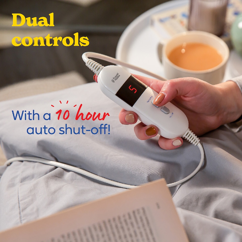 image 1 of Russell Hobbs Electric Heated Blanket Premium Sherpa Fleece Throw King Size RHEDB8002