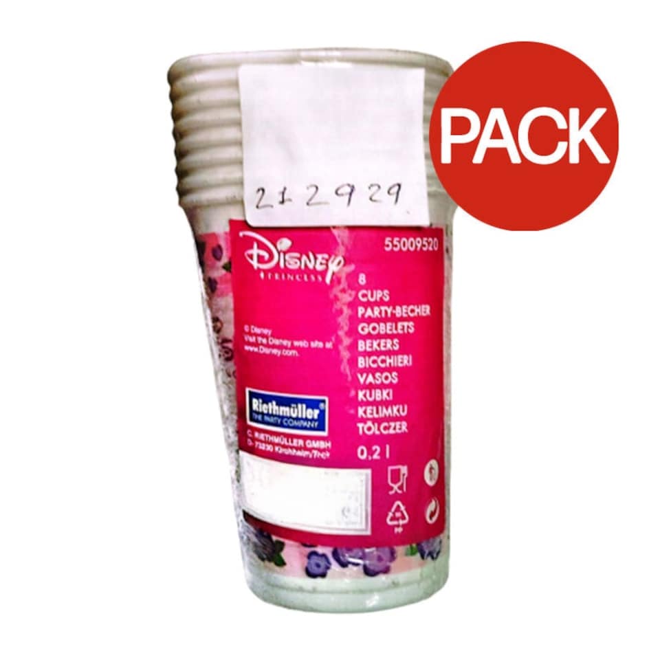 Disney Princess Party Cup (Pack of 8) - Pink/White - One Size