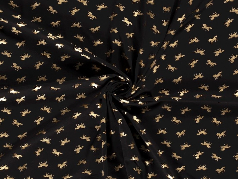 Black Metallic Cotton Jersey Stretch Knit Fabric for Dressmaking, 155cm / 61" Wide - per metre