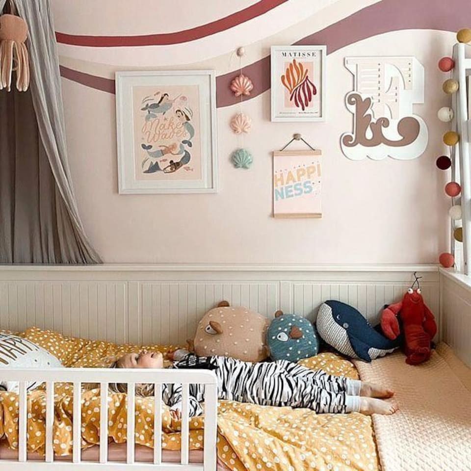 image 1 of Safetots Narrow Wooden Bed Guard, White, 38cm High x 90cm Wide, Toddler Bedrail for Safety, Secure Child Bed Rail