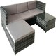 image 2 of Alivio 3 Seater Rattan Corner Sofa Set, 3 Piece PE Rattan Garden Furniture Set with Coffee Table Grey