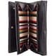 image 4 of London Leathergoods Womens Tri Fold Money Holder Magnetic Flap Purse Wallet | Black | Black