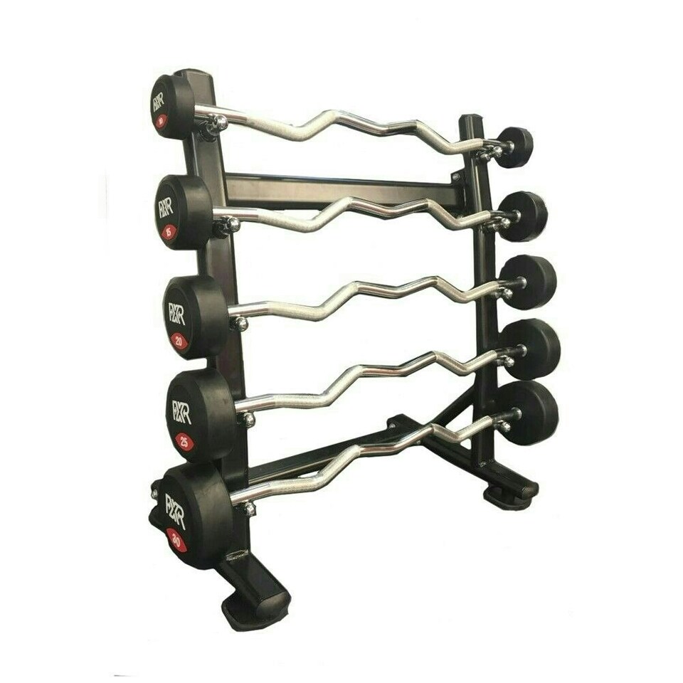 BARBELL RACK WITH 5 EZ RUBBER BARBELLS Standard